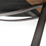 Mercana Flavelle I Brown Leather Cushion Seat and Solid Iron Base Accent Chair