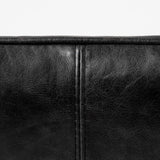 Mercana Flavelle II Black Leather Cushion Seat and Solid Iron Base Accent Chair