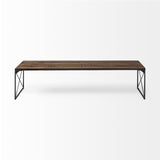 Mercana Trestman III 66L x 18W Brown Wood Top W/Black Iron Base Accent Bench