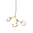 Mercana Desousa II (33.9"L x 8.8"W x 28"H) Brass-Toned Metal Multi-Arm Three Light Chandelier
