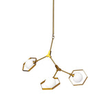 Mercana Desousa II (33.9"L x 8.8"W x 28"H) Brass-Toned Metal Multi-Arm Three Light Chandelier
