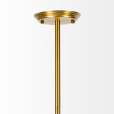 Mercana Desousa II (33.9"L x 8.8"W x 28"H) Brass-Toned Metal Multi-Arm Three Light Chandelier
