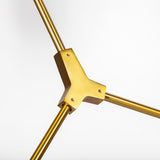 Mercana Desousa II (33.9"L x 8.8"W x 28"H) Brass-Toned Metal Multi-Arm Three Light Chandelier