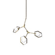 Mercana Desousa II (33.9"L x 8.8"W x 28"H) Champagne Metal Multi-Arm Three Light Chandelier
