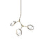 Mercana Desousa II (33.9"L x 8.8"W x 28"H) Champagne Metal Multi-Arm Three Light Chandelier