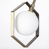 Mercana Desousa II (33.9"L x 8.8"W x 28"H) Champagne Metal Multi-Arm Three Light Chandelier