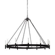 Mercana Decamp I (47.2"x36.2") Black Metal Chassis Glass Tube Twelve Light Chandelier