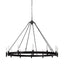 Mercana Decamp I (47.2"x36.2") Black Metal Chassis Glass Tube Twelve Light Chandelier