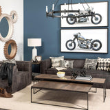Mercana Decamp I (47.2"x36.2") Black Metal Chassis Glass Tube Twelve Light Chandelier