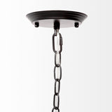 Mercana Decamp I (47.2"x36.2") Black Metal Chassis Glass Tube Twelve Light Chandelier