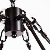 Mercana Decamp I (47.2"x36.2") Black Metal Chassis Glass Tube Twelve Light Chandelier