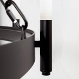 Mercana Decamp I (47.2"x36.2") Black Metal Chassis Glass Tube Twelve Light Chandelier