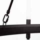 Mercana Decamp I (47.2"x36.2") Black Metal Chassis Glass Tube Twelve Light Chandelier
