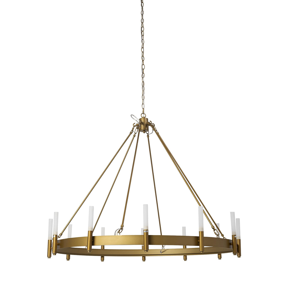 Mercana Decamp II (47.2"x36.2") Gold Metal Chassis Glass Tube Twelve Light Chandelier