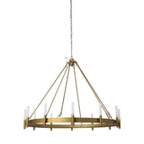 Mercana Decamp II (47.2"x36.2") Gold Metal Chassis Glass Tube Twelve Light Chandelier