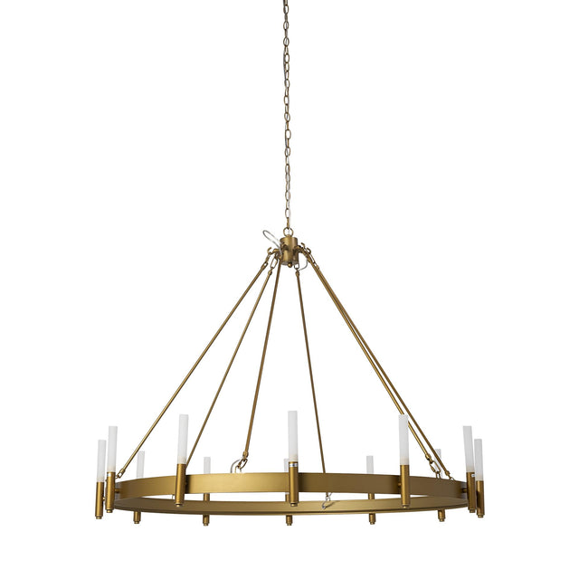 Mercana Decamp II (47.2"x36.2") Gold Metal Chassis Glass Tube Twelve Light Chandelier