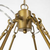 Mercana Decamp II (47.2"x36.2") Gold Metal Chassis Glass Tube Twelve Light Chandelier