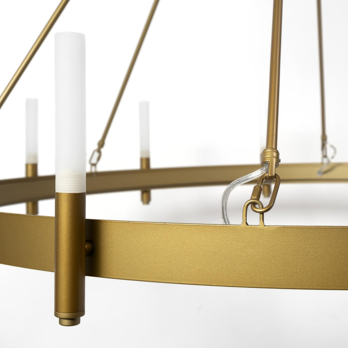 Mercana Decamp II (47.2"x36.2") Gold Metal Chassis Glass Tube Twelve Light Chandelier