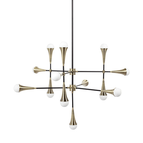 Mercana Decarlo II (43" x 41") Black/Gold Metal Multi-Arm Thirteen Light Chandelier