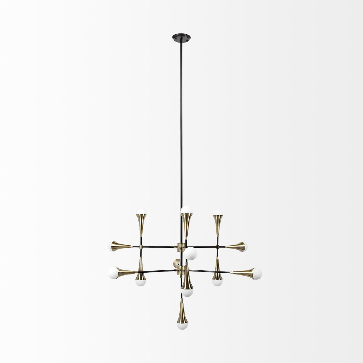 Mercana Decarlo II (43" x 41") Black/Gold Metal Multi-Arm Thirteen Light Chandelier
