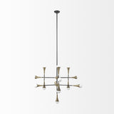 Mercana Decarlo II (43" x 41") Black/Gold Metal Multi-Arm Thirteen Light Chandelier