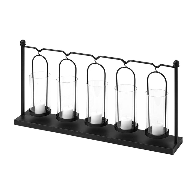 Mercana Erlen Black Metal Hanging Votive Five Candle Table Candle Holder