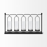 Mercana Erlen Black Metal Hanging Votive Five Candle Table Candle Holder