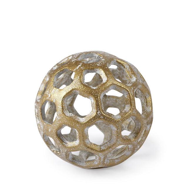 Mercana Moyer I (Small) 3L x 3W Gold Metal Hollow Decorative Orb