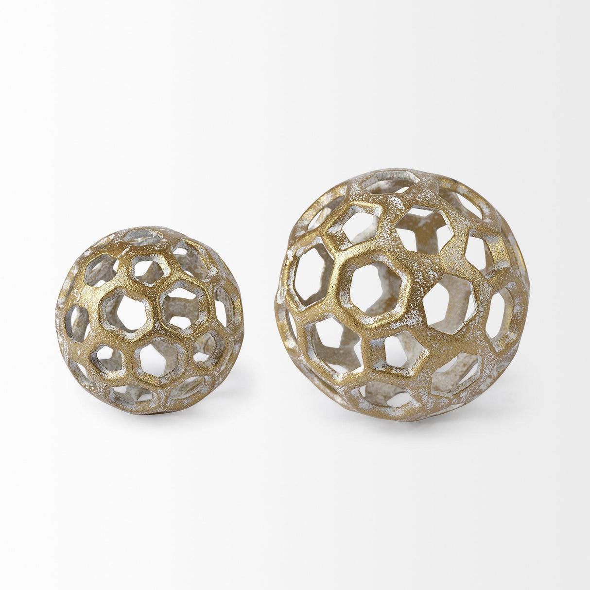 Mercana Moyer I (Small) 3L x 3W Gold Metal Hollow Decorative Orb