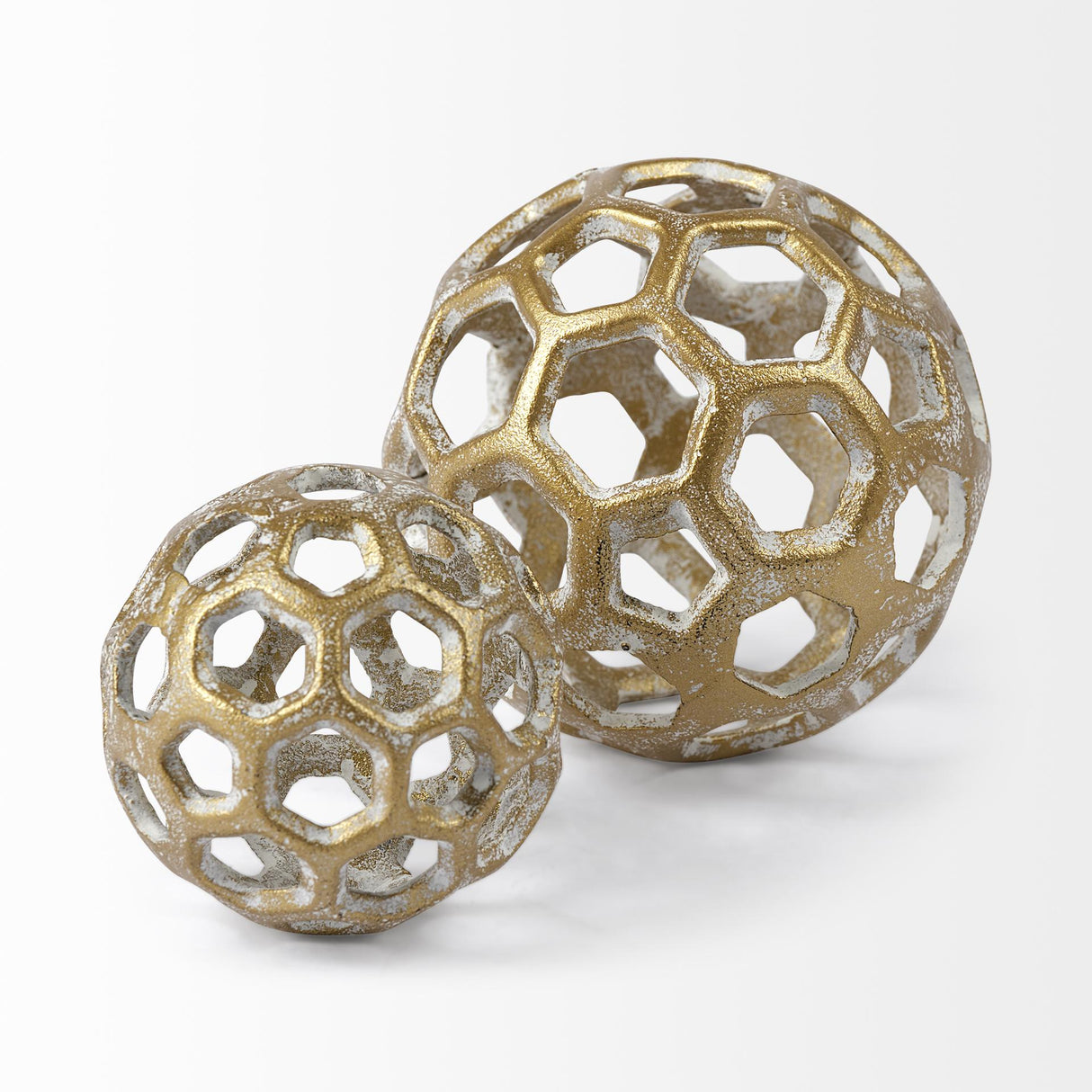 Mercana Moyer I (Small) 3L x 3W Gold Metal Hollow Decorative Orb
