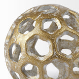 Mercana Moyer I (Small) 3L x 3W Gold Metal Hollow Decorative Orb