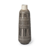 Mercana Riker III Large Dark Gray Cream Ceramic Vase