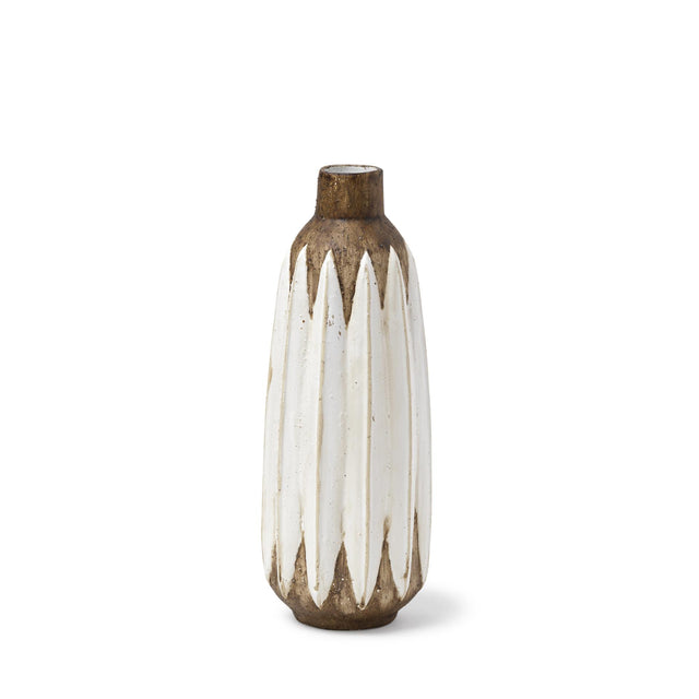 Mercana Sisko I Short Rustic Brown White Ceramic Vase