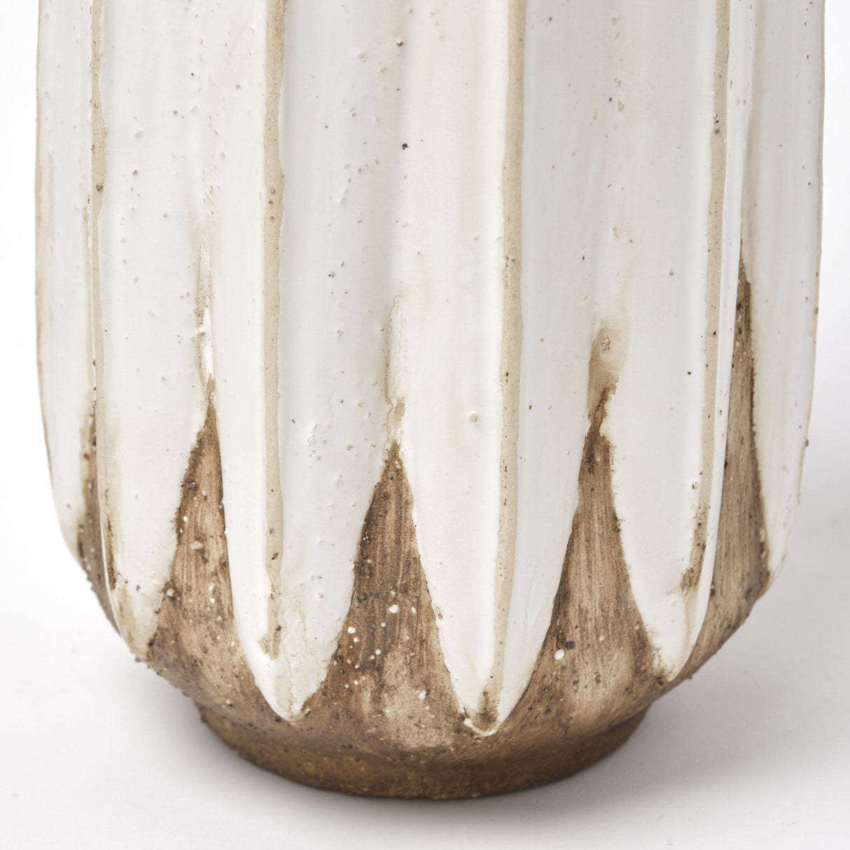 Mercana Sisko I Short Rustic Brown White Ceramic Vase