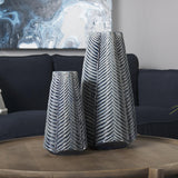 Mercana Bashir II Large Dark Navy Gloss Ceramic Vase