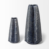 Mercana Bashir II Large Dark Navy Gloss Ceramic Vase