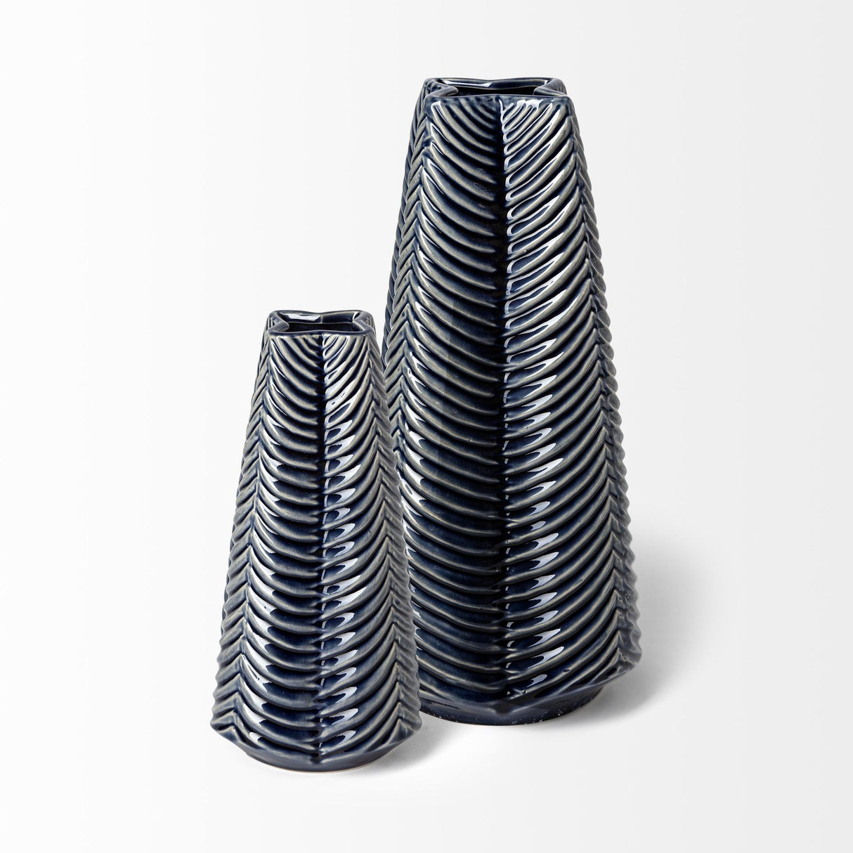 Mercana Bashir II Large Dark Navy Gloss Ceramic Vase
