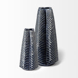 Mercana Bashir II Large Dark Navy Gloss Ceramic Vase