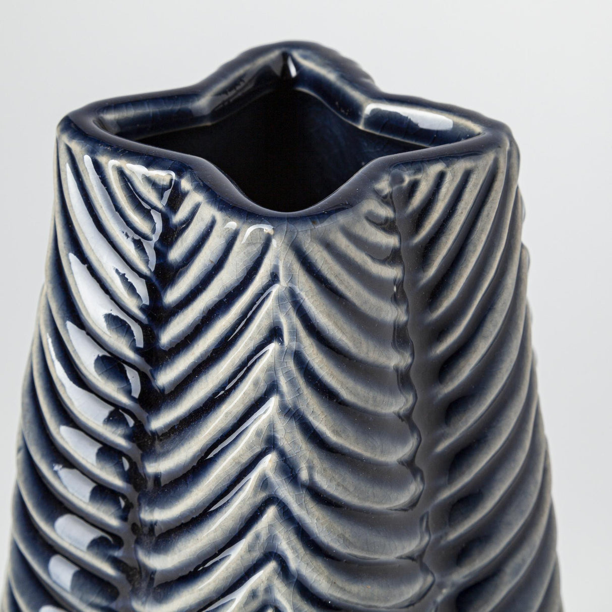 Mercana Bashir II Large Dark Navy Gloss Ceramic Vase