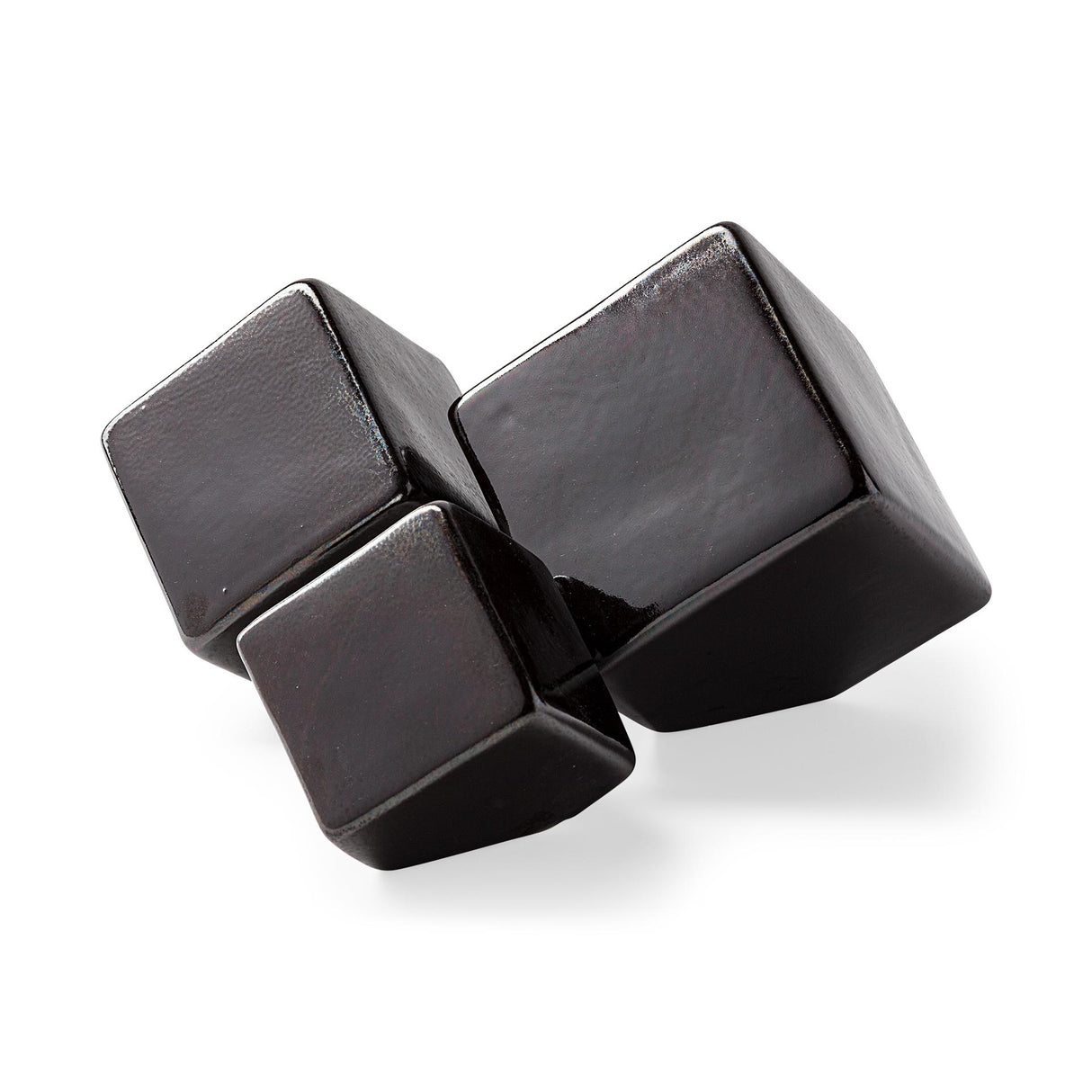 Mercana Mayweather (Set of 3) Black Geometric Ceramic Cubes