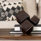 Mercana Mayweather (Set of 3) Black Geometric Ceramic Cubes