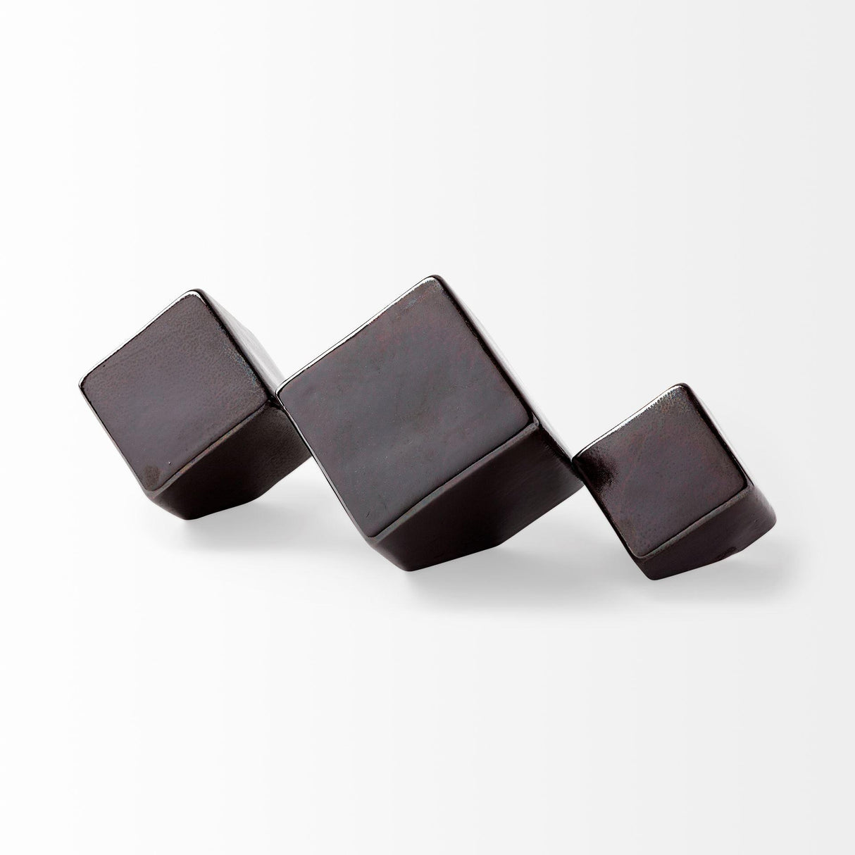 Mercana Mayweather (Set of 3) Black Geometric Ceramic Cubes