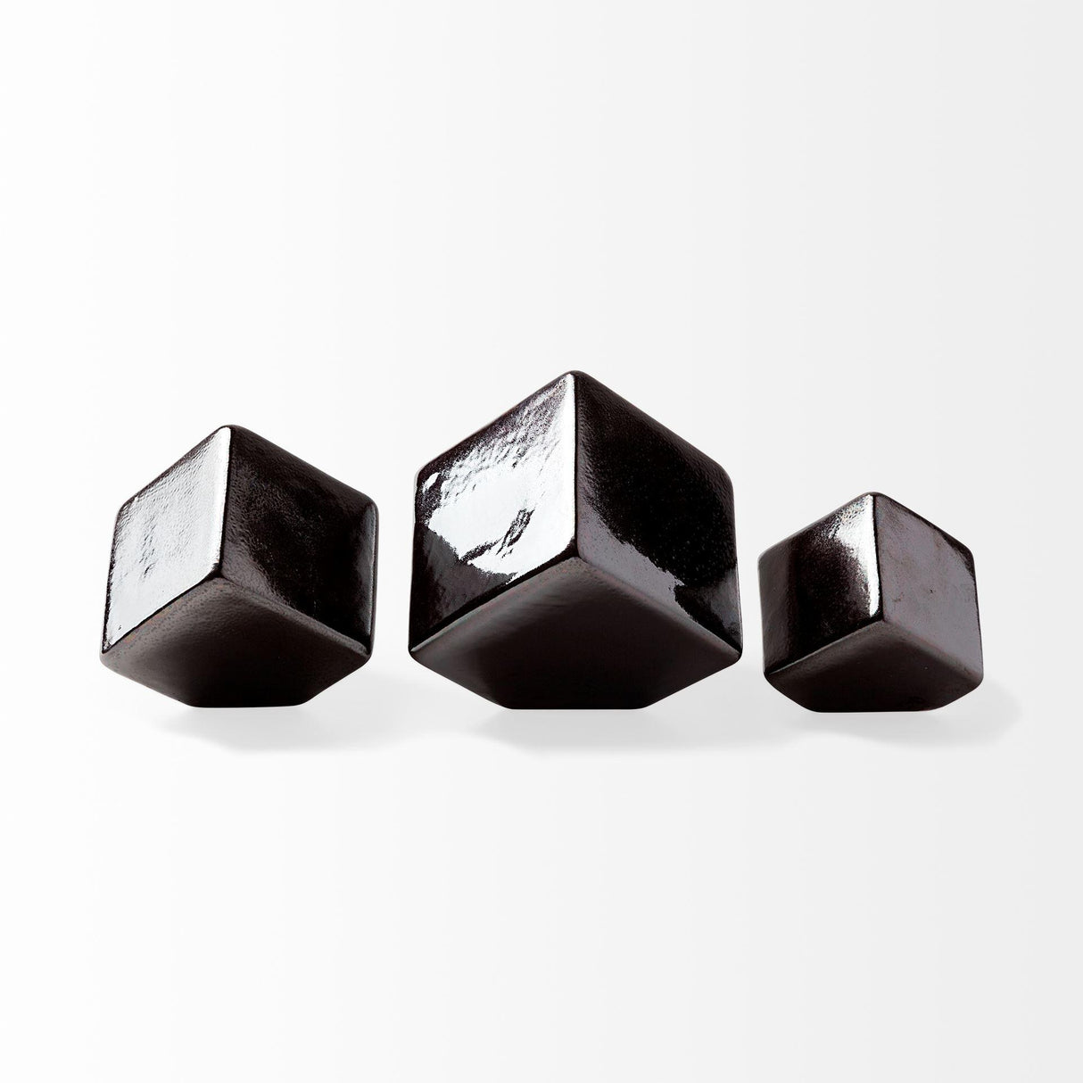Mercana Mayweather (Set of 3) Black Geometric Ceramic Cubes