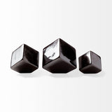 Mercana Mayweather (Set of 3) Black Geometric Ceramic Cubes