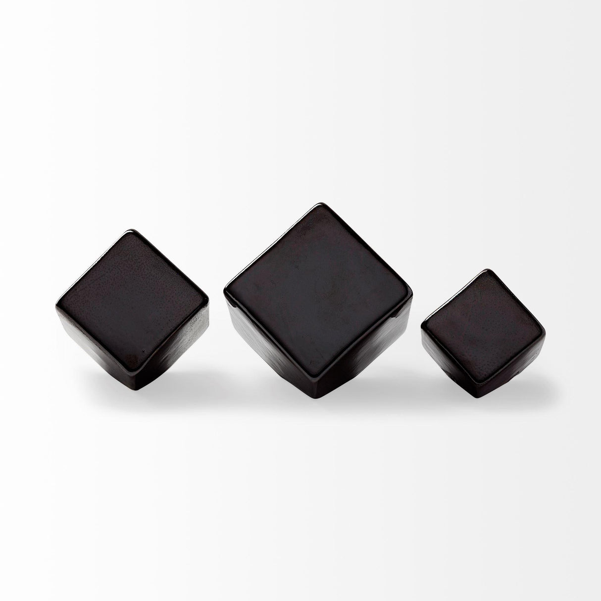 Mercana Mayweather (Set of 3) Black Geometric Ceramic Cubes
