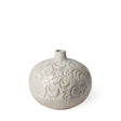 Mercana Jadiza II Medium White Glaze Floral Pattern Vase