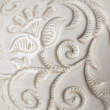 Mercana Jadiza II Medium White Glaze Floral Pattern Vase