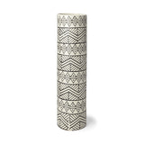 Mercana Uhura II Large Cream Black Patterned Cylindrical Ceramic Vase
