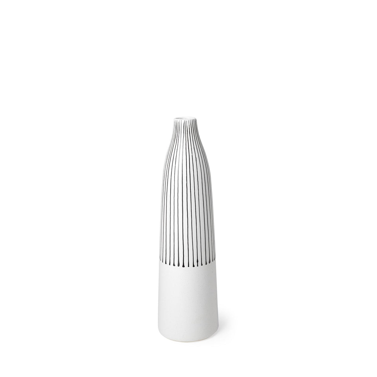 Mercana Kira I Small White Pinstripe Ceramic Vase
