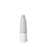 Mercana Kira I Small White Pinstripe Ceramic Vase